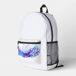 Abstract Blue Purple Futuristic Network Crystal Printed Backpack