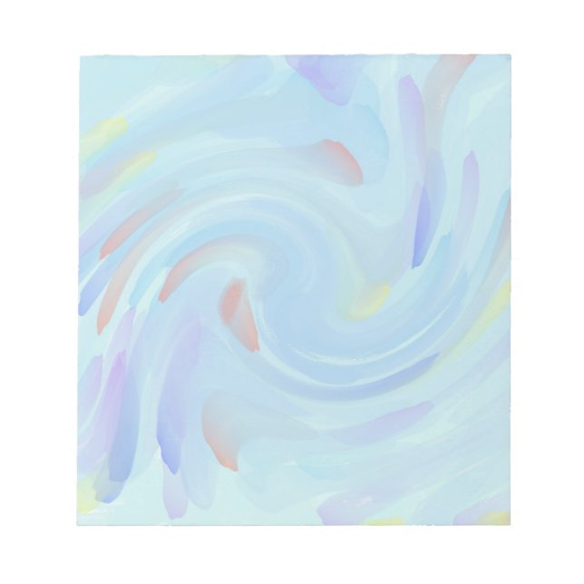 Abstract Blue Purple Swirls Paint Notepad (Front)