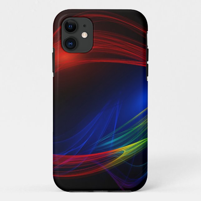 Abstract Blue Red and Green Swirl Effect Case-Mate iPhone Case (Back)