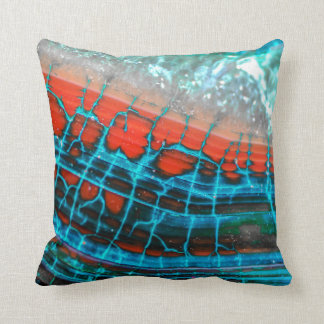 Abstract Blue Red Dragon Vein Agate Sea Pillow