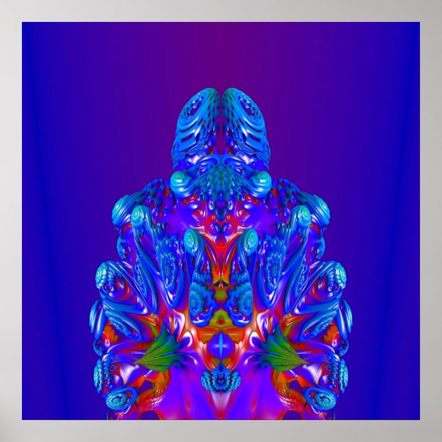 Abstract Blue Robot Poster (Front)