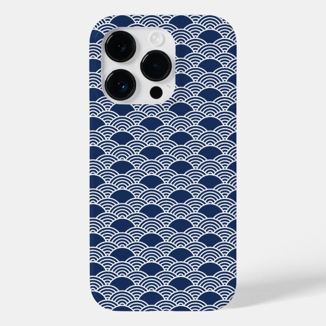 abstract blue sea waves in Chinese style  Case-Mate iPhone Case (Back)