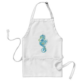 Abstract Blue Seahorse Standard Apron