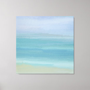 Abstract Blue Seashore With Beautiful Calm Ocean Canvas Print