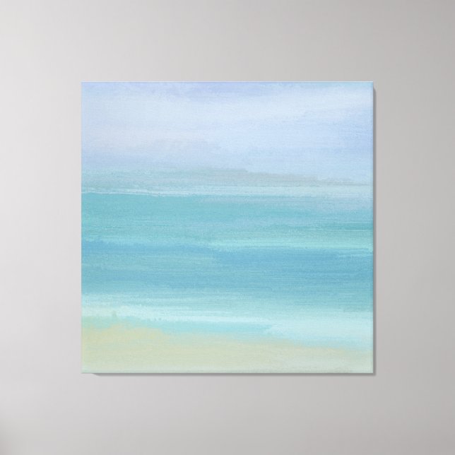 Abstract Blue Seashore With Beautiful Calm Ocean Canvas Print (Front)