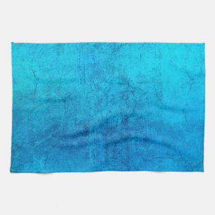 Abstract blue solid colour design tea towel