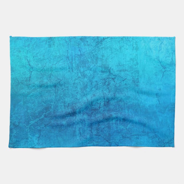 Abstract blue solid colour design tea towel (Horizontal)
