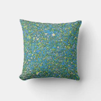 Abstract Blue Splatter for Art Enthusiasts Mod Cushion