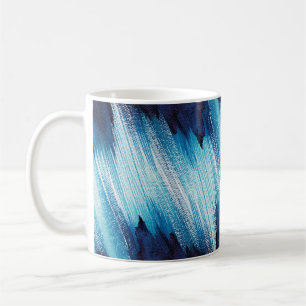 Abstract blue stroke watercolor , paint high-resol coffee mug