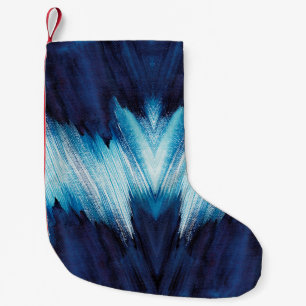 Abstract blue stroke watercolor , paint high-resol small christmas stocking