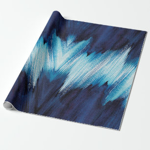 Abstract blue stroke watercolor , paint high-resol wrapping paper