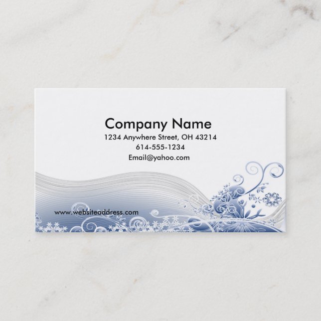 Abstract Blue Swirl Business Card (Front)