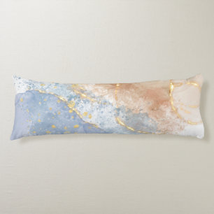 Abstract Blue, Taupe and Gold Body Cushion