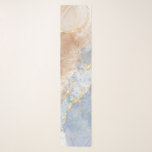 Abstract Blue, Taupe and Gold Scarf<br><div class="desc">Flowy alcohol ink and watercolor splashes in a blue and taupe palette with gold accents.</div>