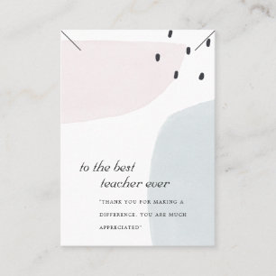 ABSTRACT BLUE TEACHER GIFT NECKLACE DISPLAY CARD