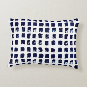 Abstract Blue Texture Block Art Accent Pillow