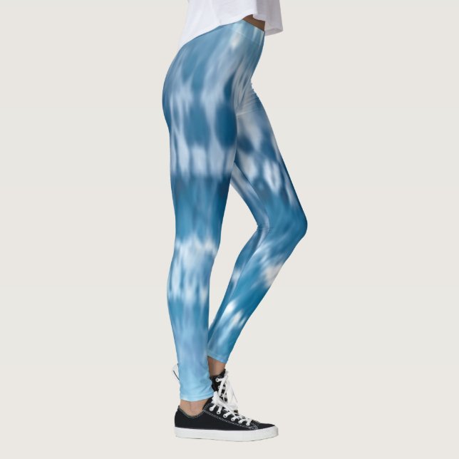 Abstract Blue Tie Dye Leggings (Right)