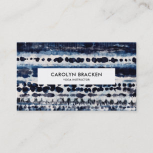 Abstract Blue Tie Dye Watercolor Elegant Pattern   Business Card