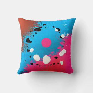 Abstract Blue to Pink Gradient Square Pillow