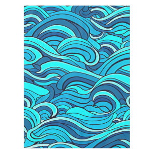 Abstract Blue Turquoise Ocean Water Waves   Tablecloth