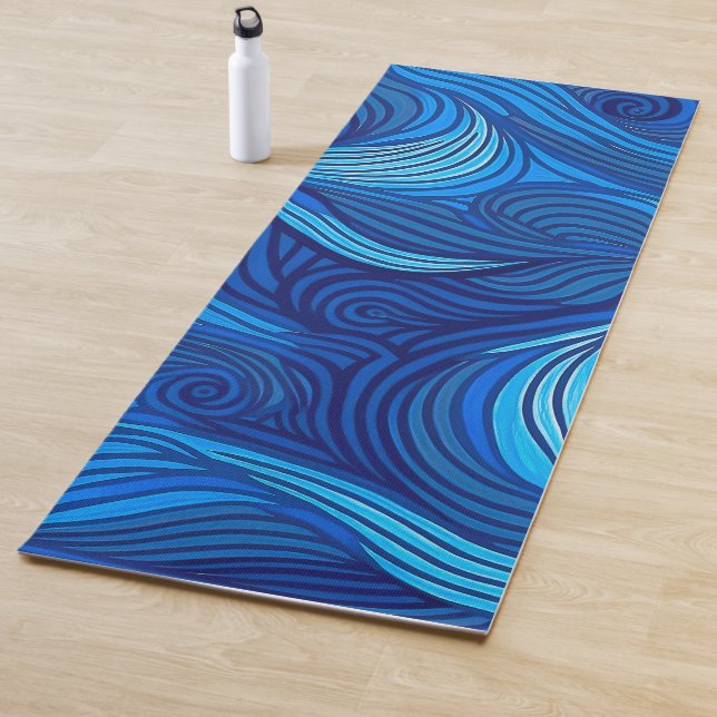 Abstract Blue Turquoise Ocean Water Waves | Yoga Mat (In Situ)