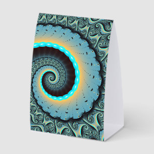 Abstract Blue Turquoise Orange Fractal Art Spiral