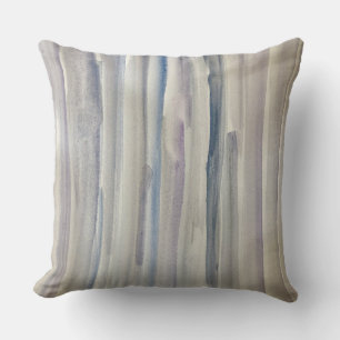Abstract Blue Water Stripes Beach Throw Pillow