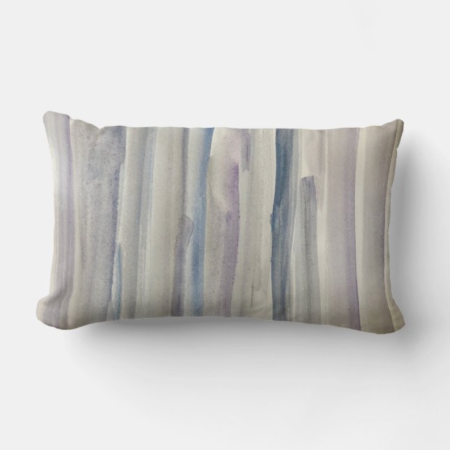 Abstract Blue Water Stripes Beach Throw Pillow (Front)