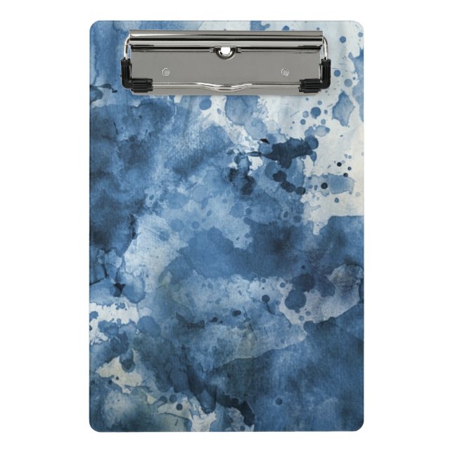 Abstract blue watercolor background mini clipboard (Front)