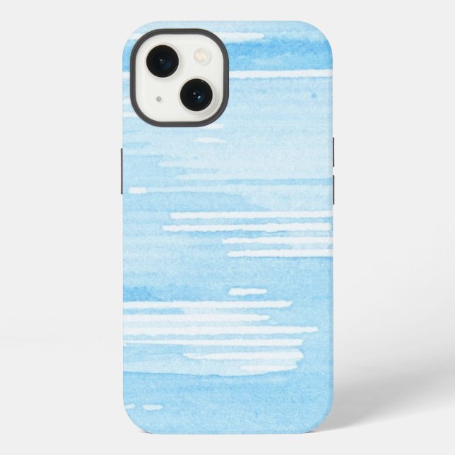Abstract blue watercolor background, texture. 2 iPhone case (Back)