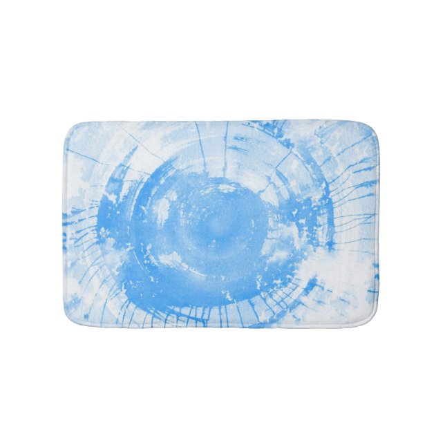 Abstract blue watercolor background, texture. bath mat (Front)