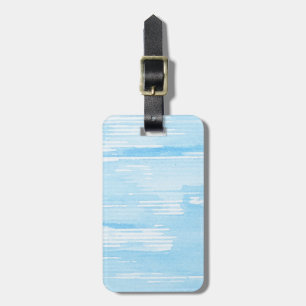 Abstract blue watercolor background, texture. luggage tag