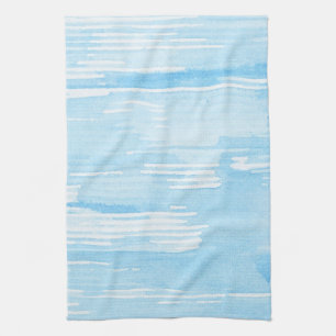 Abstract blue watercolor background, texture. tea towel