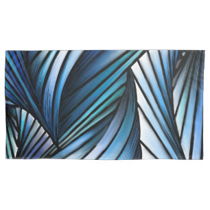 Abstract blue wave pillowcase