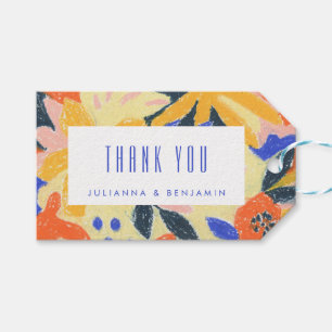 Abstract Blue Wedding Custom Wedding Thank You Gift Tags