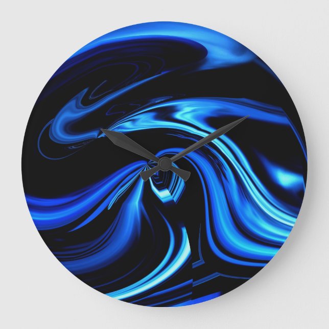 Abstract Blue Whale -Northern Lights Wall Clock (Front)