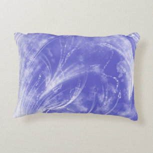 Abstract Blue White Dandelions and fireflies Decorative Cushion