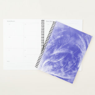 Abstract Blue White Dandelions and fireflies Planner