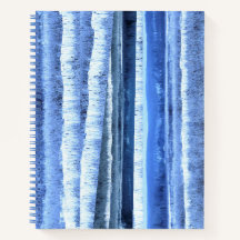 Abstract Blue White Winter Forest Spiral Notebook