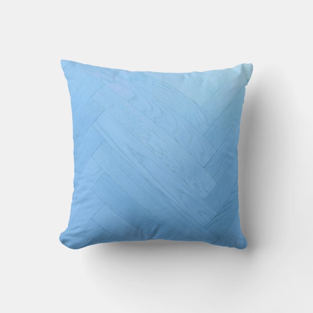 Abstract Blue Wood Floor Board | Throw Pillow (Front)