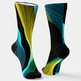 Abstract blue yellow and black socks