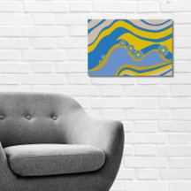 Abstract Blue Yellow Low Tide