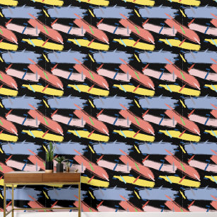 Abstract Blue Yellow Pink  Wallpaper