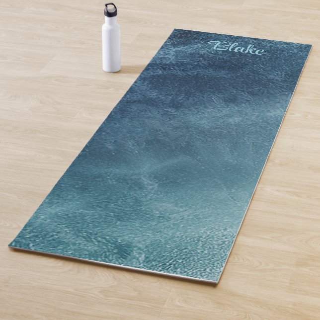 Abstract Blue Yoga Mat (In Situ)