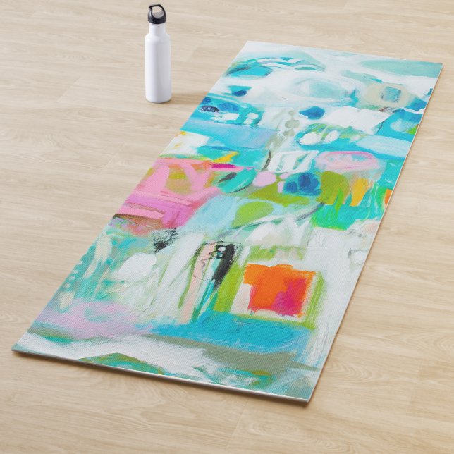 Abstract Blue Yoga Mat (In Situ)