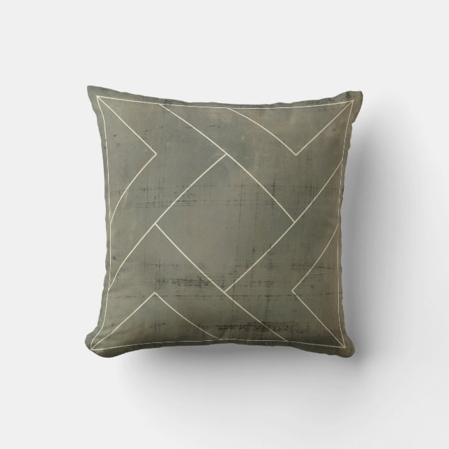 Abstract Blueprint with Geometric Shapes Cushion (Front)