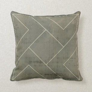 Abstract Blueprint with Geometric Shapes Cushion