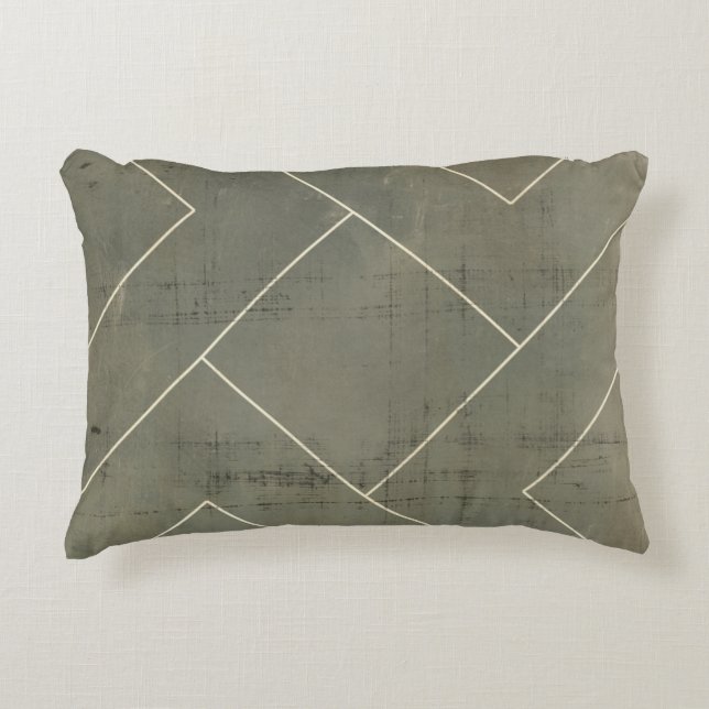 Abstract Blueprint with Geometric Shapes Decorative Cushion (Front)