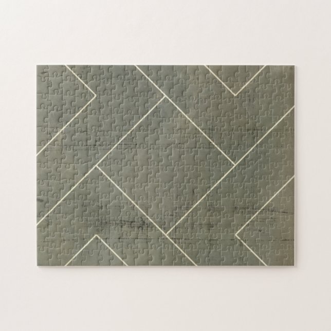 Abstract Blueprint with Geometric Shapes Jigsaw Puzzle (Horizontal)