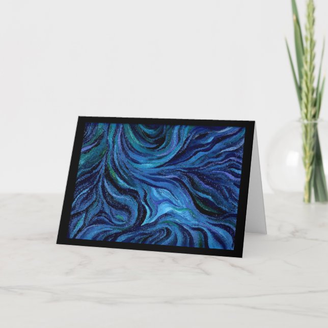 Abstract Blues Painting by Julia Morrill Card (Front)